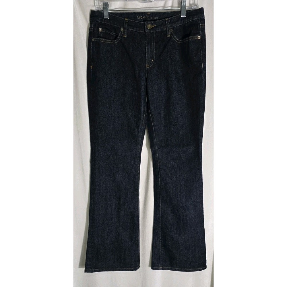 MICHAEL‎ KORS Women's 6 Dark Blue Jeans Denim Gold Logo Boot Cut Retro Y2K
